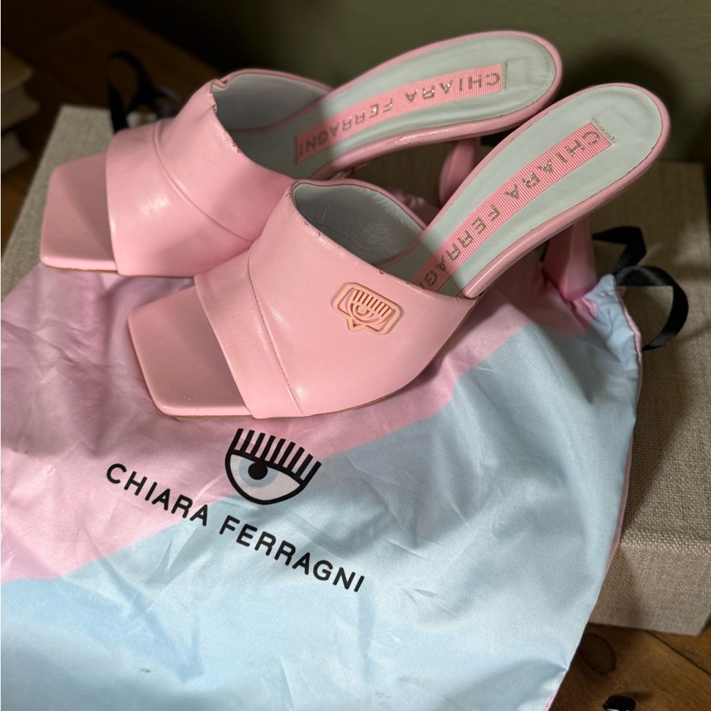Chiara Ferragni Pink Heeled Sandals size 39 EU